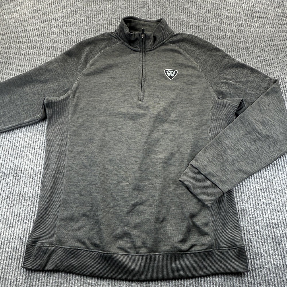 Top Of The World Pullover Mens XL Gray Quarter Zip Mock Neck Fleece Sweatshirt